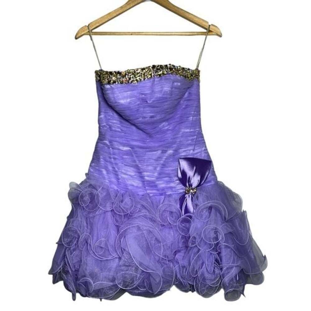 Vintage Sherri Hill Lavender Dance Dress with Jewel Detail, Size 6, Y2K